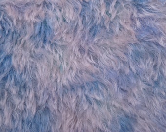 Hand dyed Helmbold mohair fur fabric "Jotunheim" on 20mm Pink Whirl