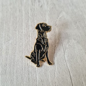 Black Labrador dog pin badge