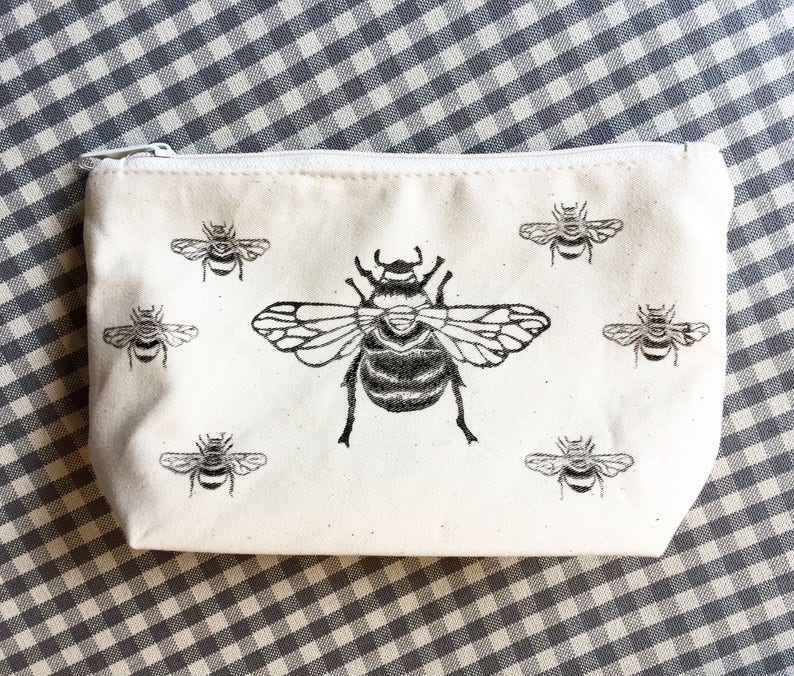 Bumble Bee Wash Bag Bee Print Makeup Bag - Etsy UK