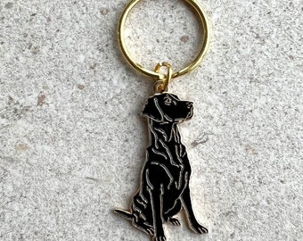 Black Labrador dog keyring