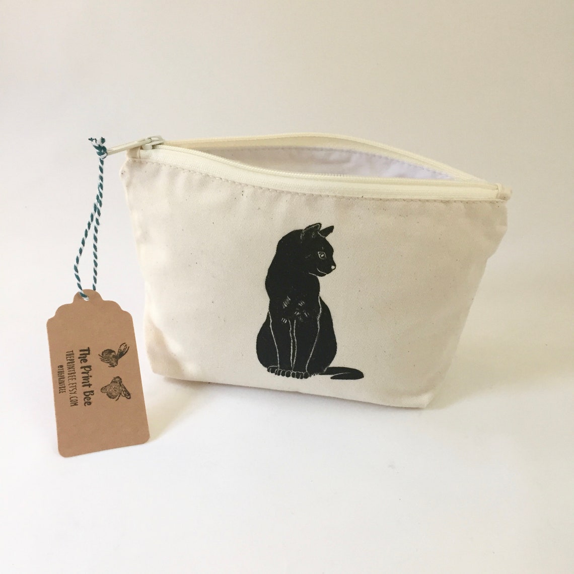 Cat Wash Bag Black Cat Print Makeup Bag Etsy