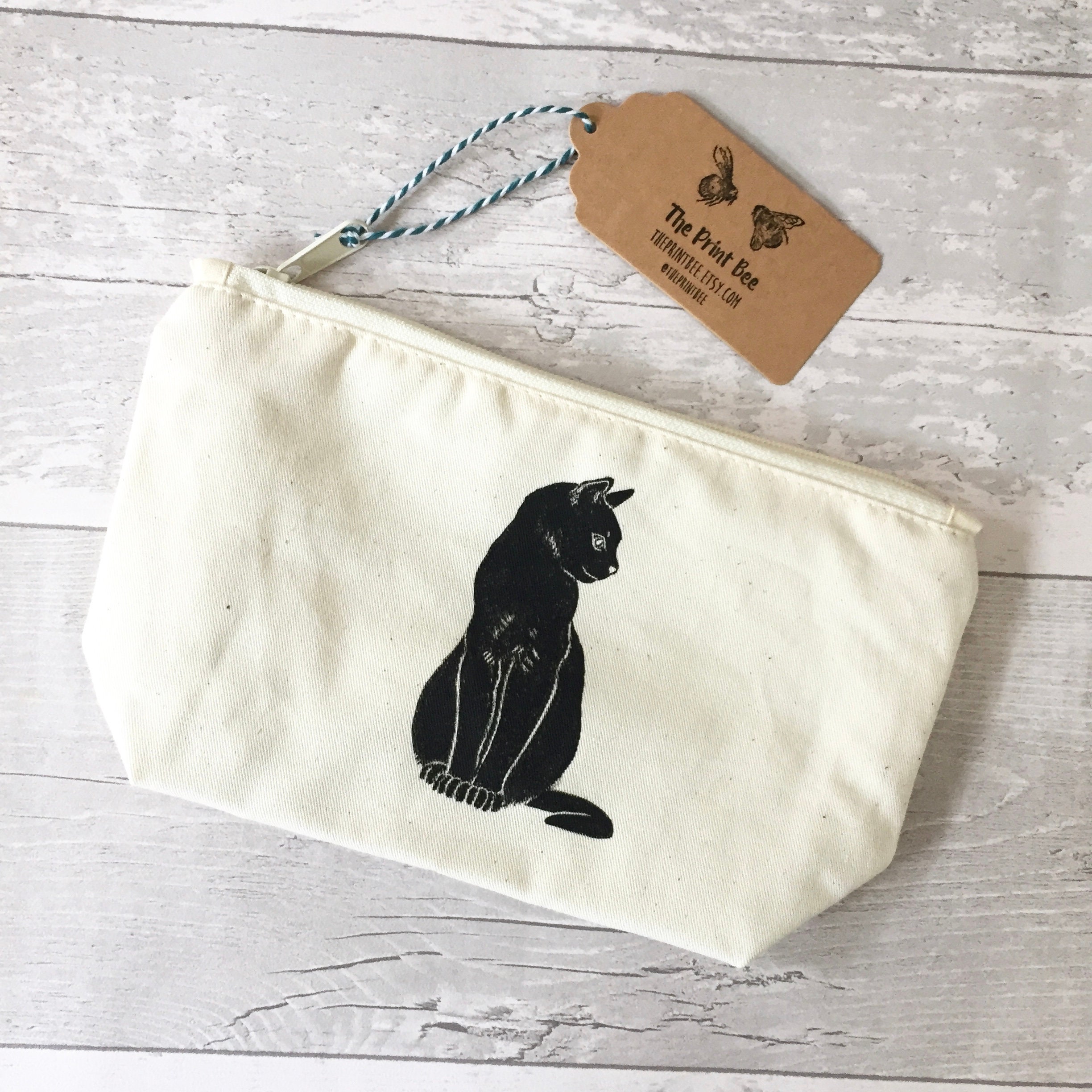 Cat Wash Bag Black Cat Print Makeup Bag Etsy UK