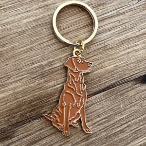 Red fox Labrador dog keyring