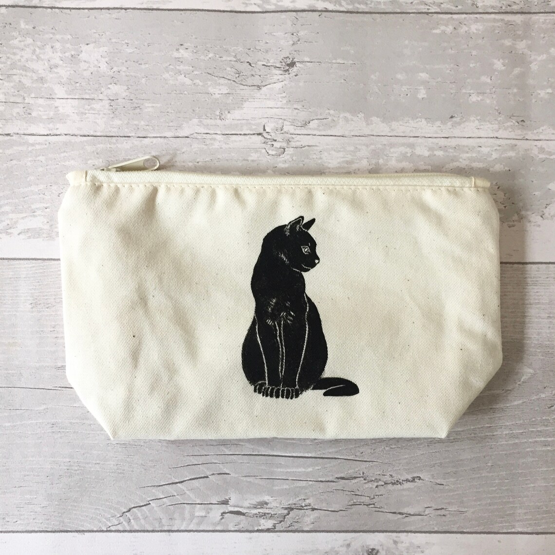 Cat wash bag black cat print Makeup bag Etsy