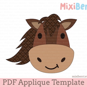 Horse Head Applique Template PDF Horse Face Applique Pattern, Applique Design, DIY Applique, Handmade Applique, Instant Download