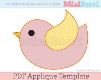 Flying Bird Applique Template PDF Instant Download