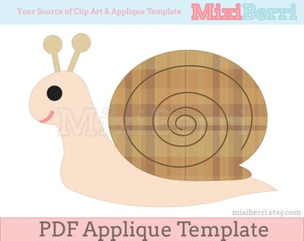 Snail Applique Template PDF Instant Download