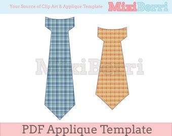 PDF Applique Template Tie - 2 Designs in One Instant Download