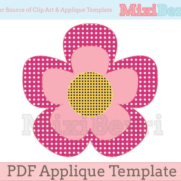 Flower Applique Template PDF Instant Download