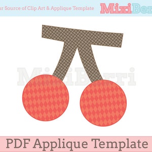 Cherry Applique Template PDF, Fruit Applique Pattern, Embroidery Pattern, Quilt Applique Pattern, Instant Download