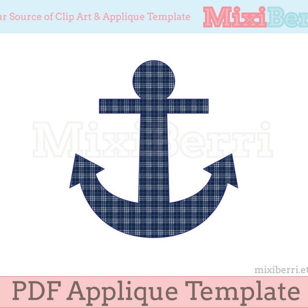 Anchor Applique Pattern PDF Applique Template Instant Download