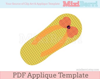 Flip Flop Applique Pattern PDF Applique Template, Summer Applique, Cute Applique Template, Instant Download