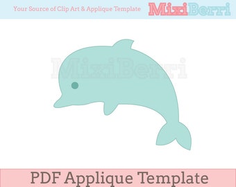 Applique Template Dolphin PDF Instant Download