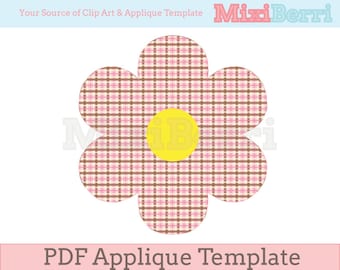 Sweet Flower Applique Template Instant Download
