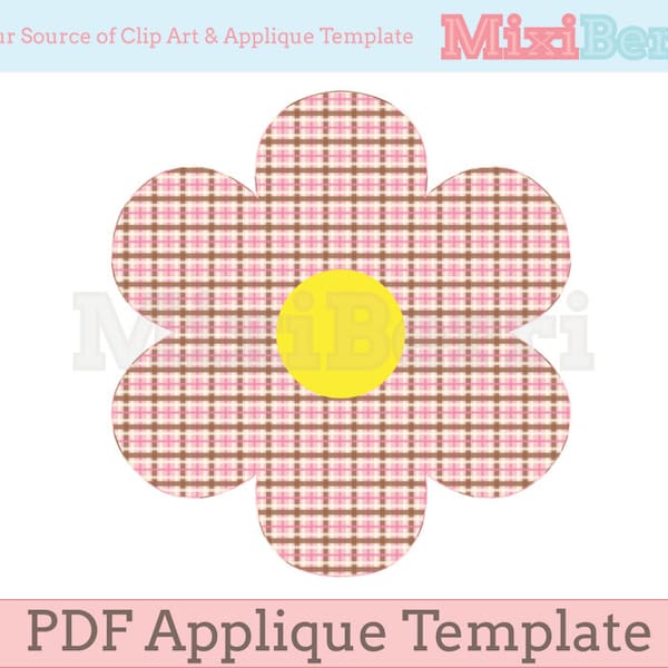 Sweet Flower Applique Template Instant Download