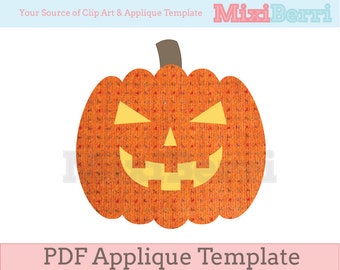 Halloween Pumpkin Applique Template PDF, Pumpkin Applique Pattern, Quilt Pattern, DIY Applique, Instant Download