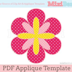 Flower Applique Template PDF Instant Download Hand Applique for Quilts Sewing Project Paper Craft Invitation Party Decor Home Decor Cards