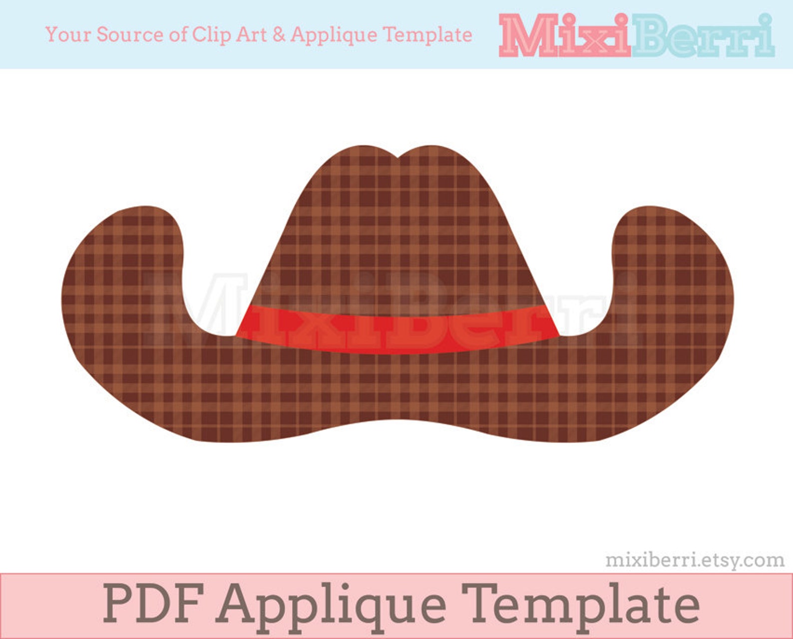 Cowboy Hat Applique Template PDF Instant Download Etsy