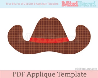 Cowboy Hat Applique Template PDF Instant Download