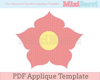 Fancy Flower Applique Template,DIY Floral Applique Template, Floral Pattern, Botanical Design, Instant Download