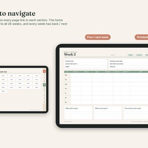 Planificador digital GLP-1 para GoodNotes y Notability, diario para iPad con hipervínculos, registro de inyecciones, seguimiento de síntomas, 26 controles semanales. imagen 2