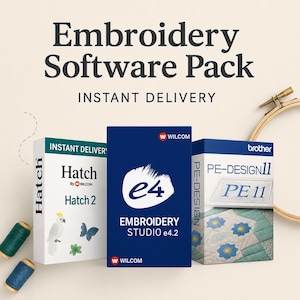 Embroidery Software Bundle: Hatch 2, PE-Design 11, Wilcom e4.2