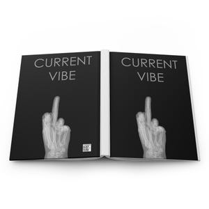 Current Vibe Middle Finger Journal / Quaderno con copertina rigida a righe