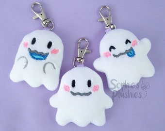 Blushyboo Squishy Ghost Plush keychain, Stuffed Animal Doll, Cute Boo Keyring