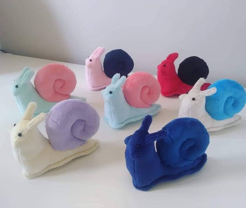 Custom Snail Plush, Customisable Colours, Stuffed Animal, Snail Plushie Doll image 7