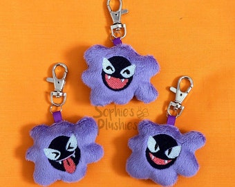 Gastly Keychain Plush, Decorative Charm, Keychain Ghost Plushie