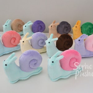 Custom Snail Plush, Customisable Colours, Stuffed Animal, Snail Plushie Doll image 8