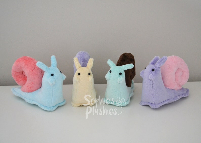 Custom Snail Plush, Customisable Colours, Stuffed Animal, Snail Plushie Doll image 10