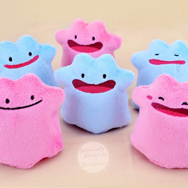 Ditto Plush, Mix and Match, Customise Colours, Stuffed Animal Doll Plushie