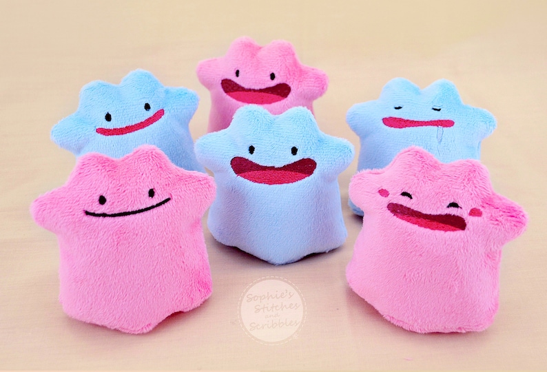 Ditto Plush, Mix and Match, Customise Colours, Stuffed Animal Doll Plushie 
