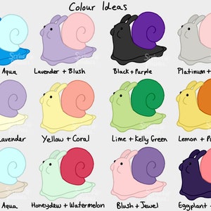 Custom Snail Plush, Customisable Colours, Stuffed Animal, Snail Plushie Doll image 5