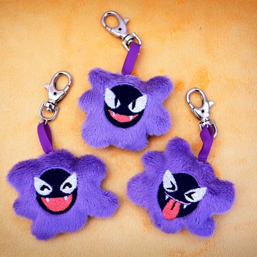 Gastly Keychain Plush Decorative Charm Keychain Ghost Etsy