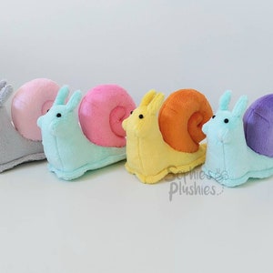 Custom Snail Plush, Customisable Colours, Stuffed Animal, Snail Plushie Doll image 6