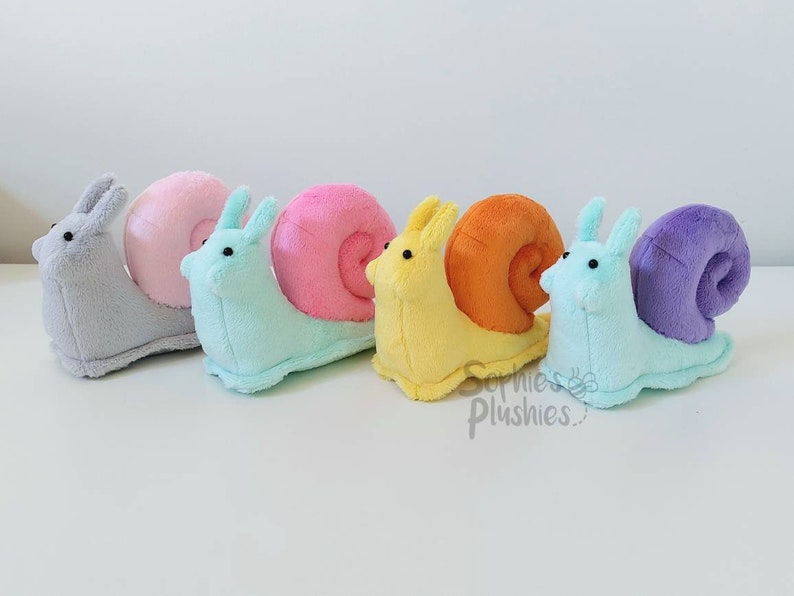 Custom Snail Plush, Customisable Colours, Stuffed Animal, Snail Plushie Doll image 6