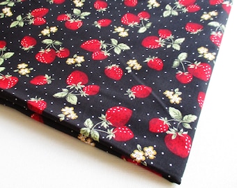 Red Juicy Strawberry in wild fabric cotton, baby shower, girl dress, fresh fruit, ipad case, kitchen curtain, table cover, Apron, CT560