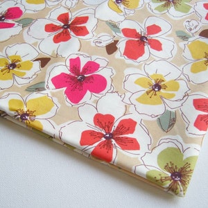 Summer Aloha Hawii Fabric, Colorful Flower on the beach, CT010, 1 Meters, Spring, Hibicus, Chinese rose, Table Cover, Kitchen curtain, dress