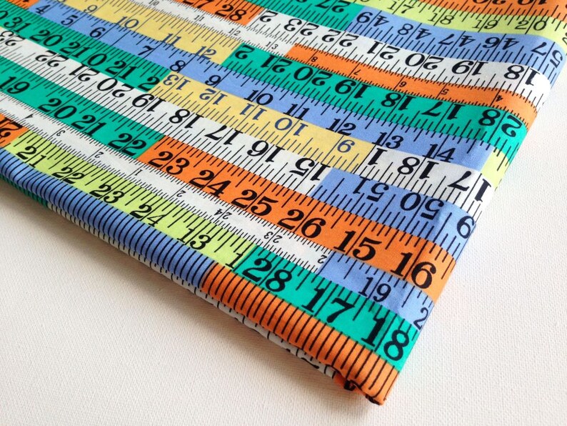 Measurement Cotton Centimeter Fabric Ruler fabric white Etsy