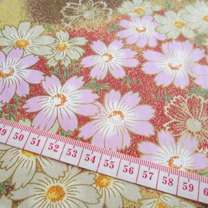 Kimono Cotton Japanese Fabric Pink Yellow River of Flower White Yellow Pink Daisy, pillow cover, summer, dress, tote bag, craft, KM026 image 2