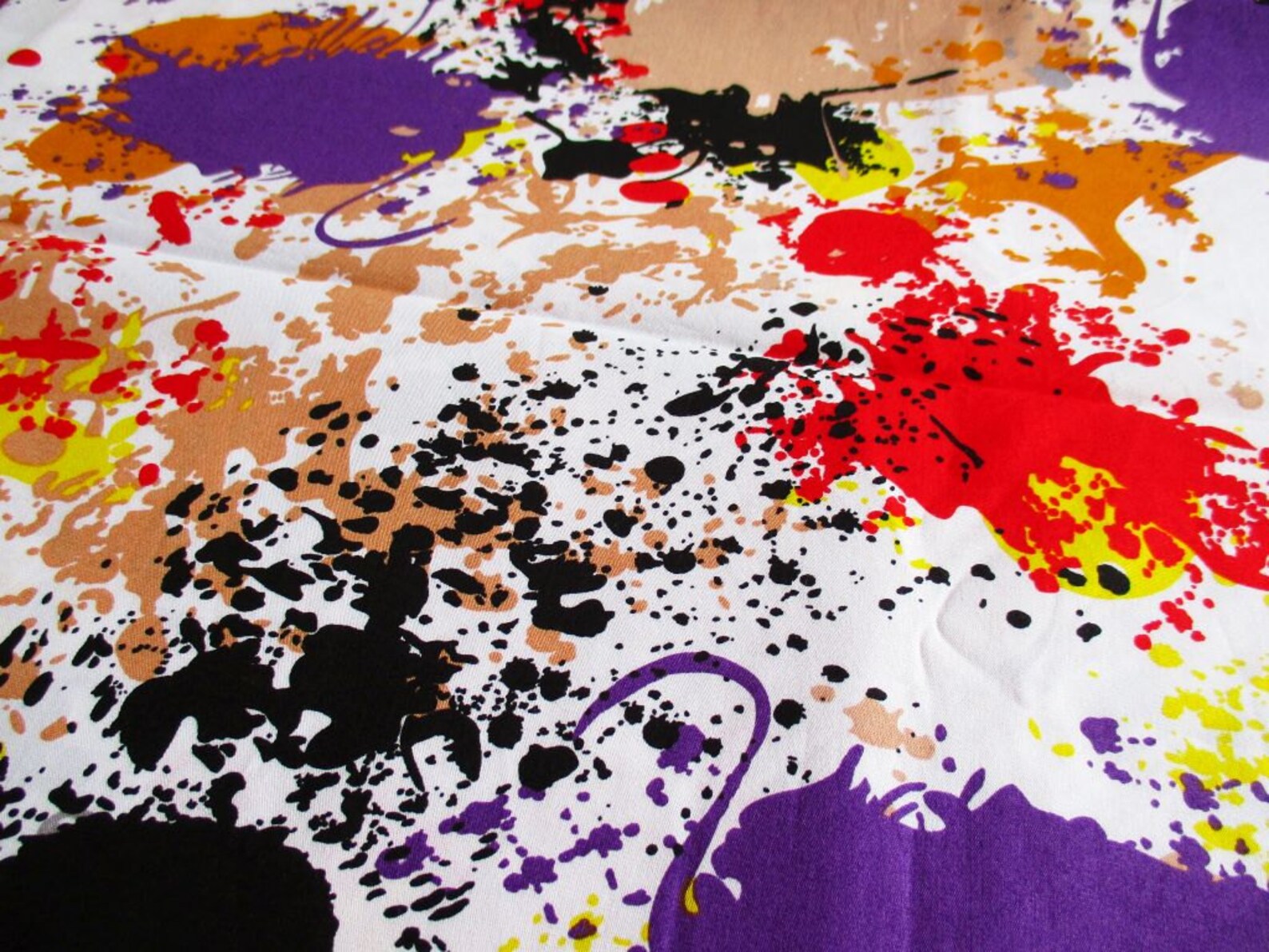 Street Art Graffiti Color Splash Cotton Fabric Red Etsy