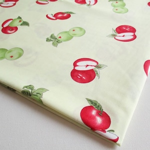 Apple Parade, Red Juicy Apple Cotton fabric, Tropical fruit and juice, apple Garden 100% cotton, kid dress, Kitchen curtain girl dress CT310