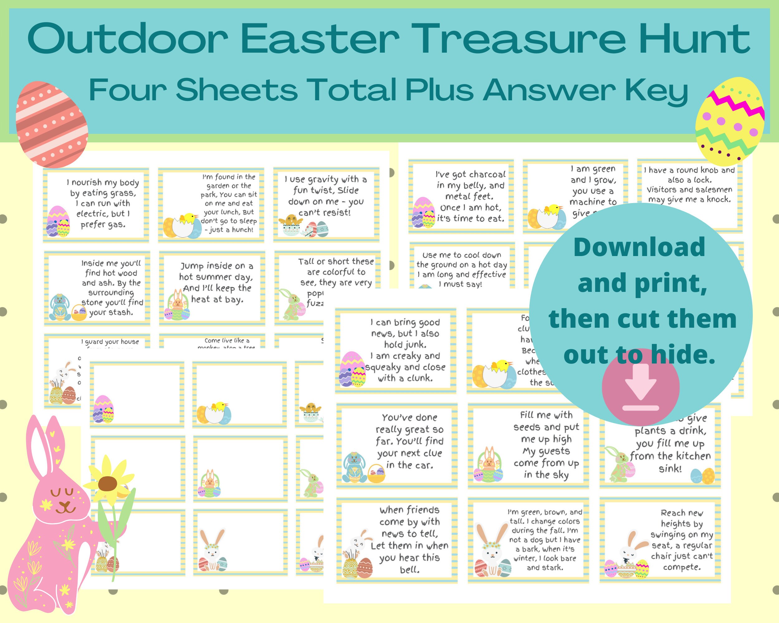 Outdoor Easter Scavenger Hunt Instant Download Treasure Hunt for Kids ...