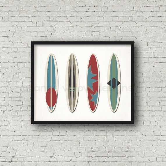 Vintage Surfboard Collection Art Print 376AOWD 8x10 art Etsy