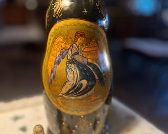 Rare Vintage Russian Nesting Doll: Madonna, Jesus & Angel