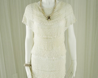 Gorgeous Hand Crocheted White Dress from Shanghai