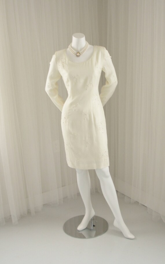 Buy 1980/90 Beaded White Shift Dress for Special Occasion/honeymoon/ graduation Online in India - Etsy