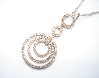 Italian Made Diamond and Sterling Silver Necklace